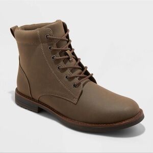 Men's Brown Lace-Up Jeffery Combat Boots- Goodfellow & Co